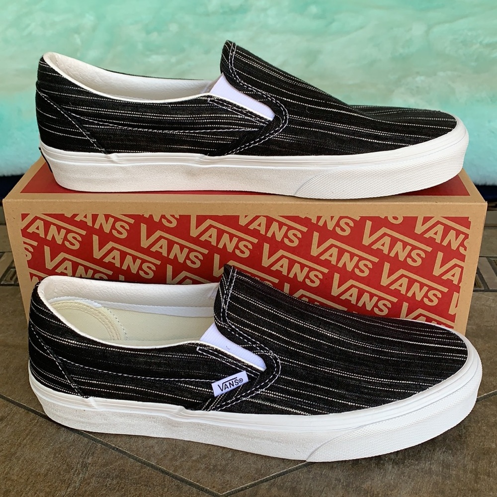 VANS CLASSIC SLIP ON SUITING Black/Stripes Men’s - Picture 3 of 17